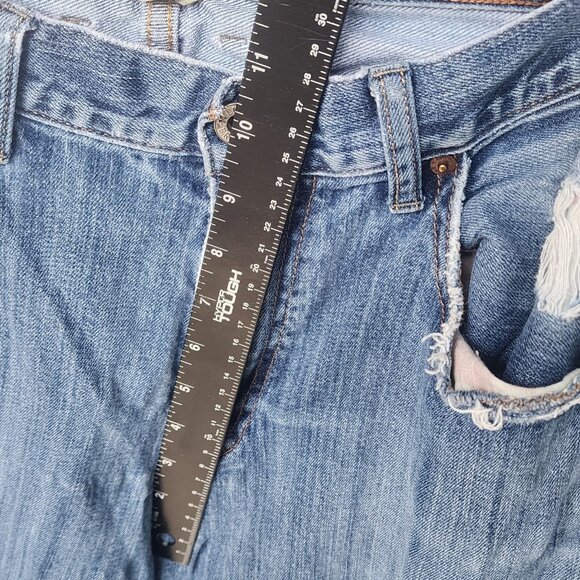 Lucky Brand Mens Distressed Blue Jeans 36x32 Straight Fit Medium Wash Denim - Picture 9 of 11